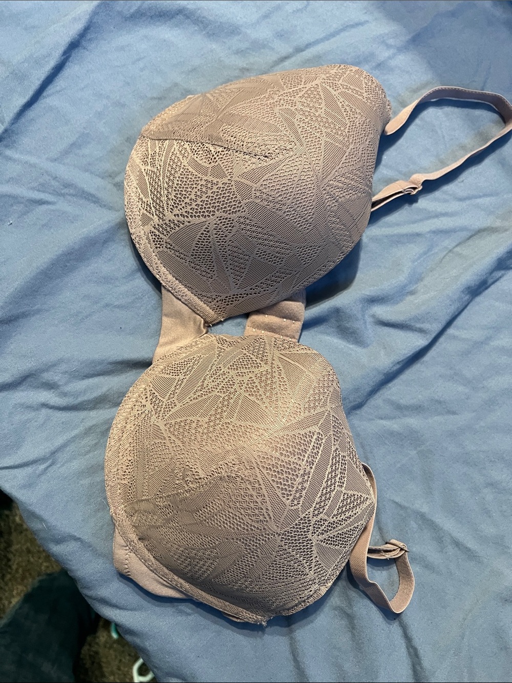 Maidenform Taupe Lace-Overlay T-Shirt Bra